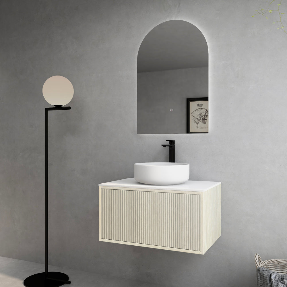 CETO BELLEVUE COASTAL OAK 750MM SINGLE BOWL WALL HUNG VANITY
