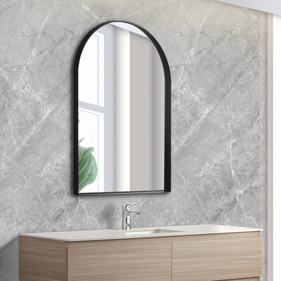 POSEIDON AURA ARCH ALUMINIUM FRAMED MIRROR BLACK 600X900MM