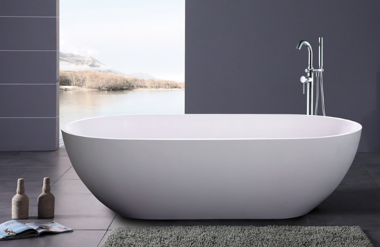 POSEIDON STELLA FREE STANDING BATH MATTE WHITE FINISH (AVAILABLE IN 1500MM AND 1700MM)