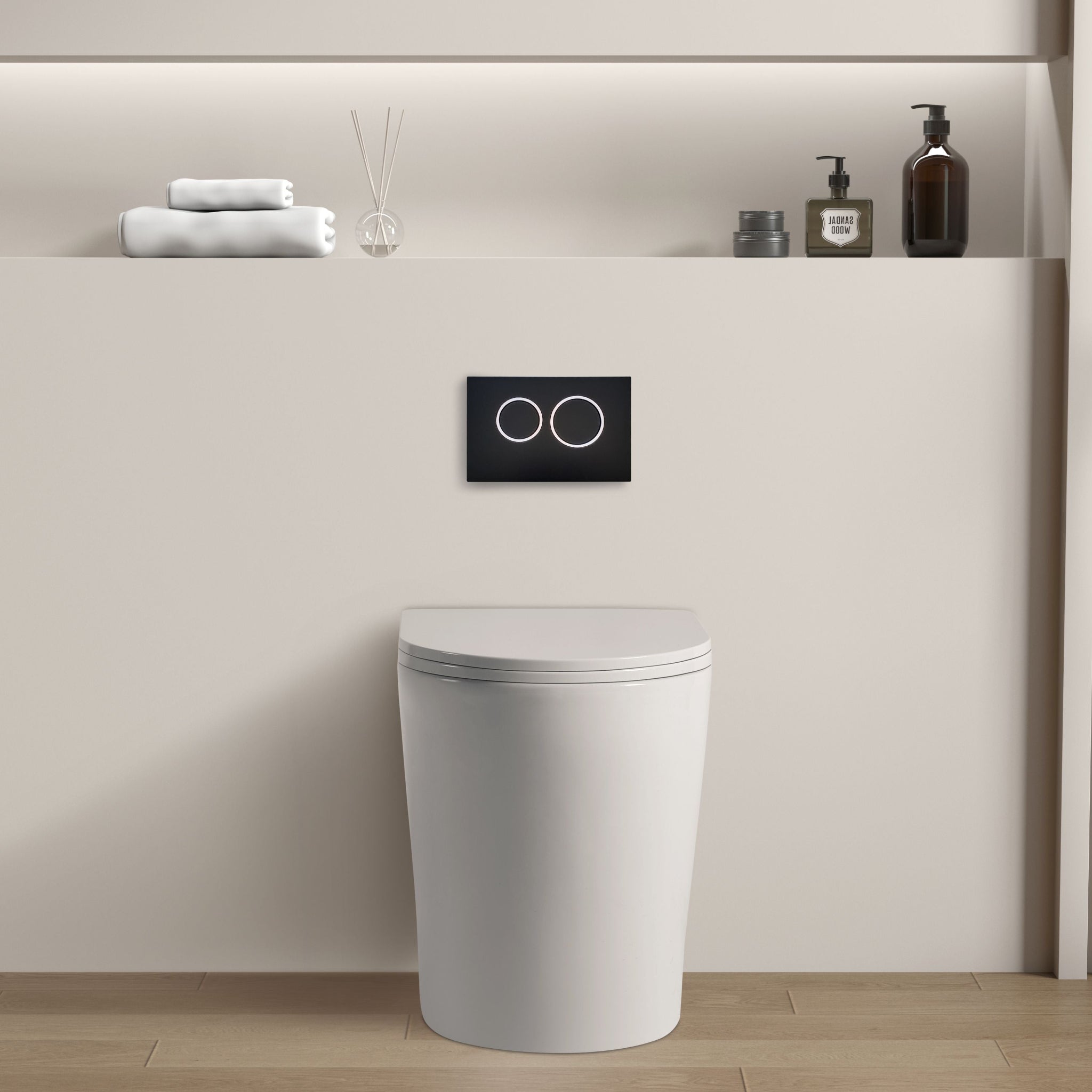 POSEIDON AVIS RIMLESS EXTRA HEIGHT WALL FACED FLOOR PAN GLOSS WHITE