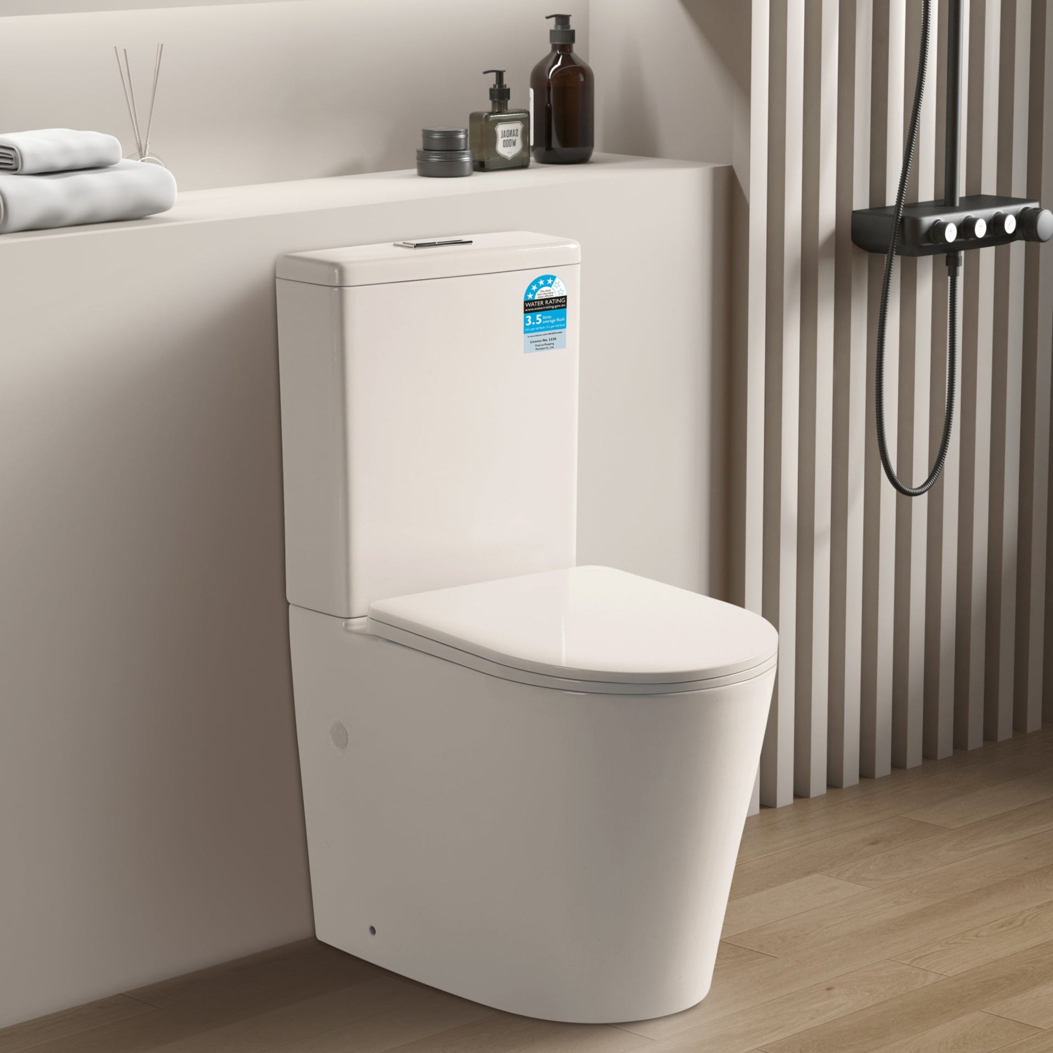 POSEIDON AVIS COMPACT RIMLESS TOILET SUITE GLOSS WHITE