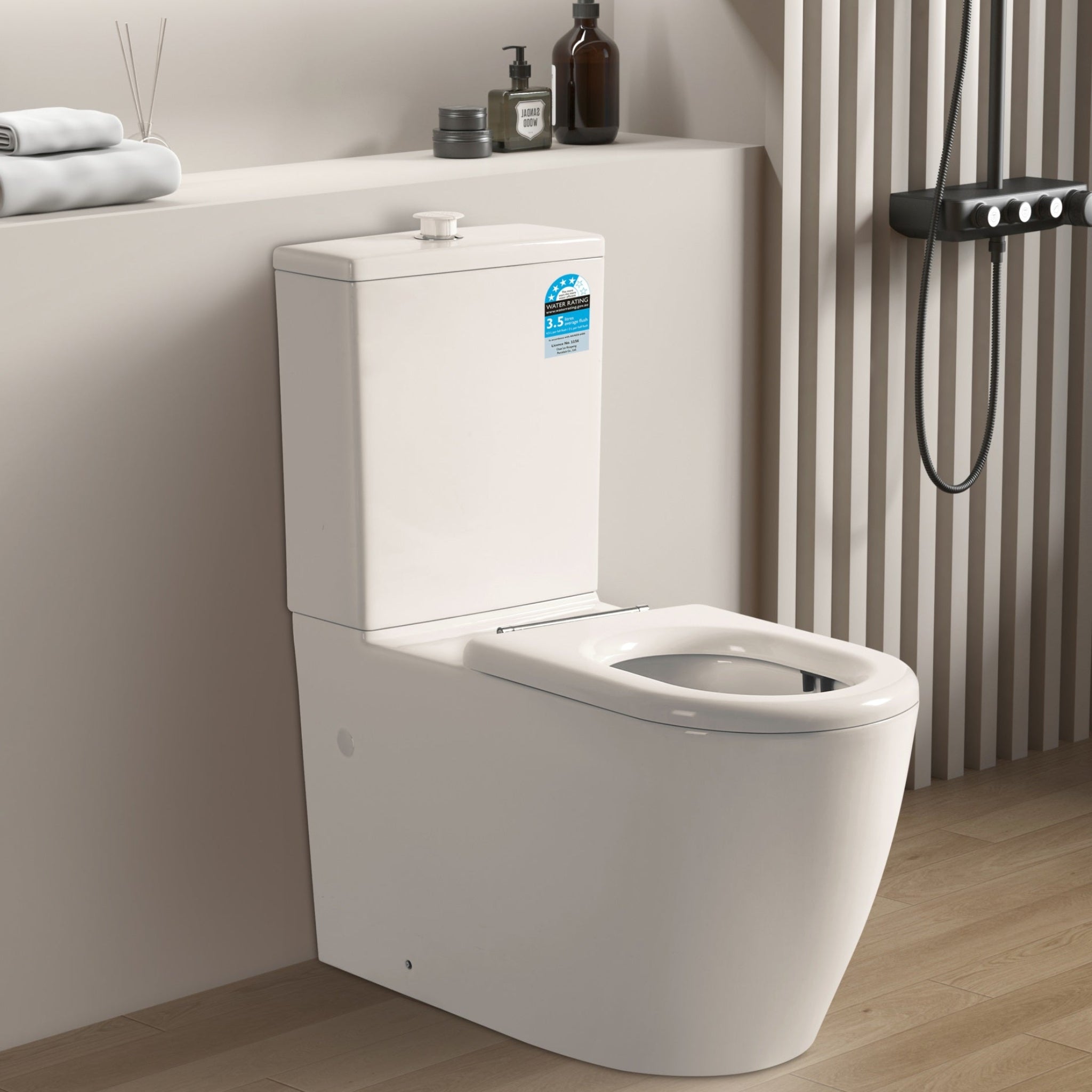 POSEIDON ASTA DISABLE RIMLESS TOILET RIMLESS FLUSH PAN GLOSS WHITE