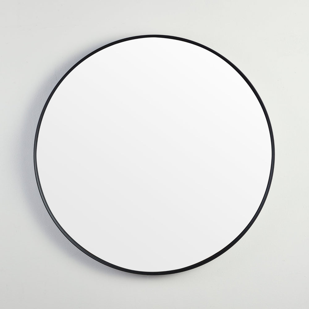 POSEIDON OLIVIA ROUND BLACK FRAMED MIRROR 800X800MM