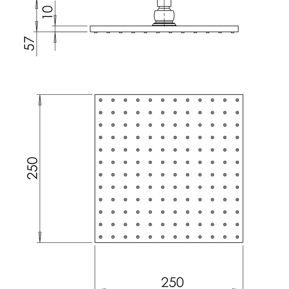 PHOENIX LEXI SHOWER ROSE SQUARE 250MM STAINLESS STEEL