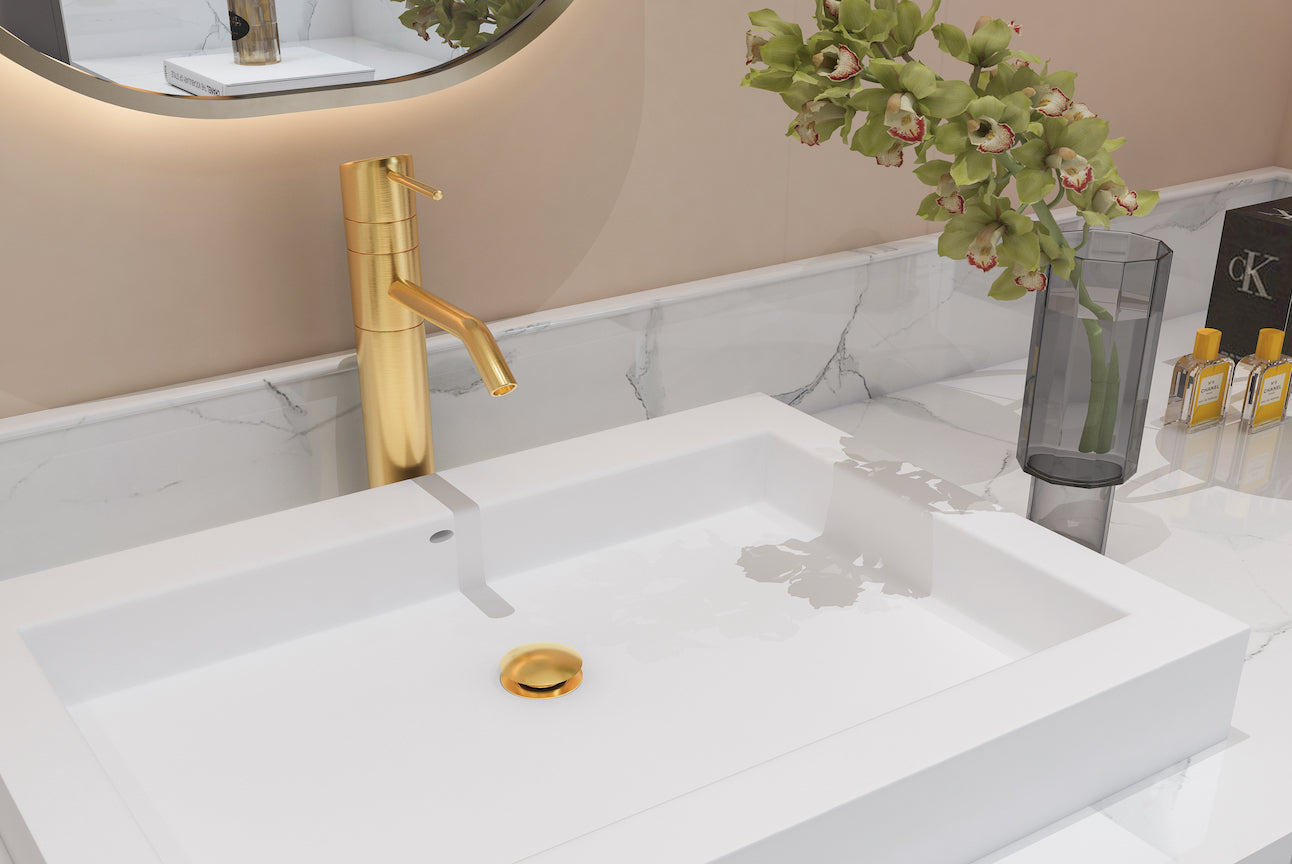 LINSOL EZYFLOW UNIVERSAL POP-UP PLUG & WASTE BRUSHED BRASS 32/40MM