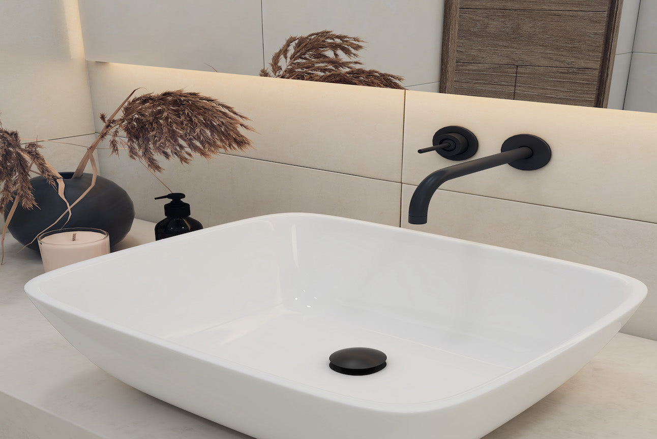 LINSOL EZYFLOW UNIVERSAL POP-UP PLUG & WASTE MATTE BLACK 32/40MM