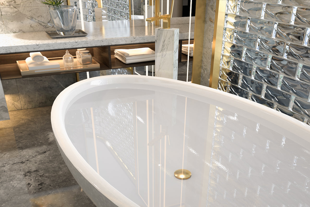 LINSOL EZYFLOW POP-UP PLUG & WASTE BRUSHED BRASS 40MM