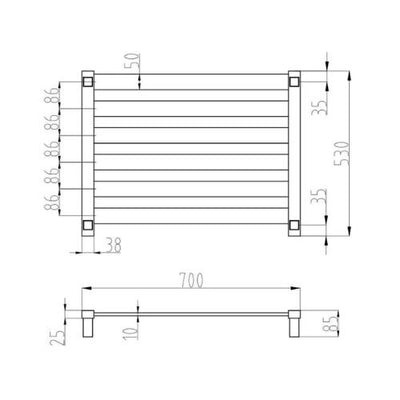 LINSOL FURY 6 BAR HEATED TOWEL RAIL CHROME 530MM