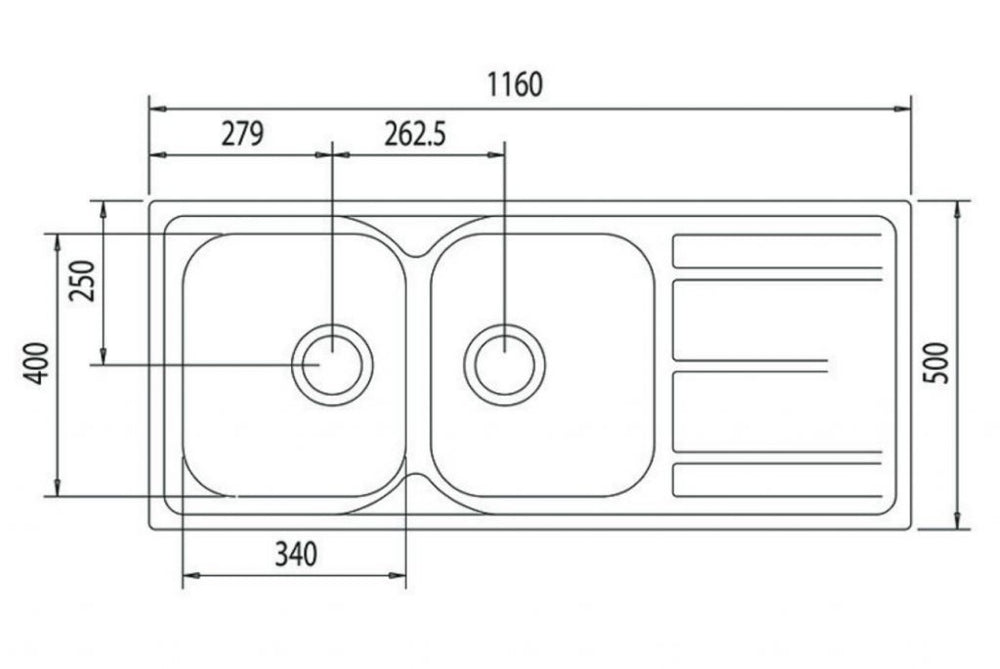 LINSOL MAREA 24L KITCHEN SIN AND TRAY STAINLESS STEEL 1160MM