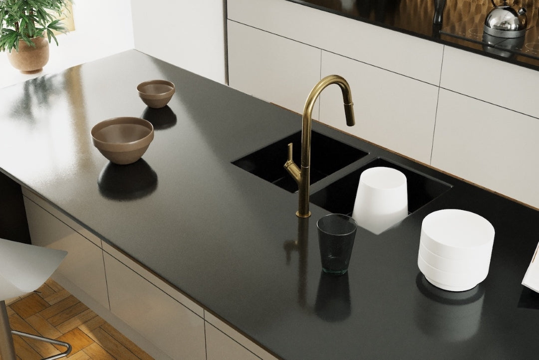 LINSOL TISH PULL-OUT SINK MIXER 463MM BRUSHED BRASS