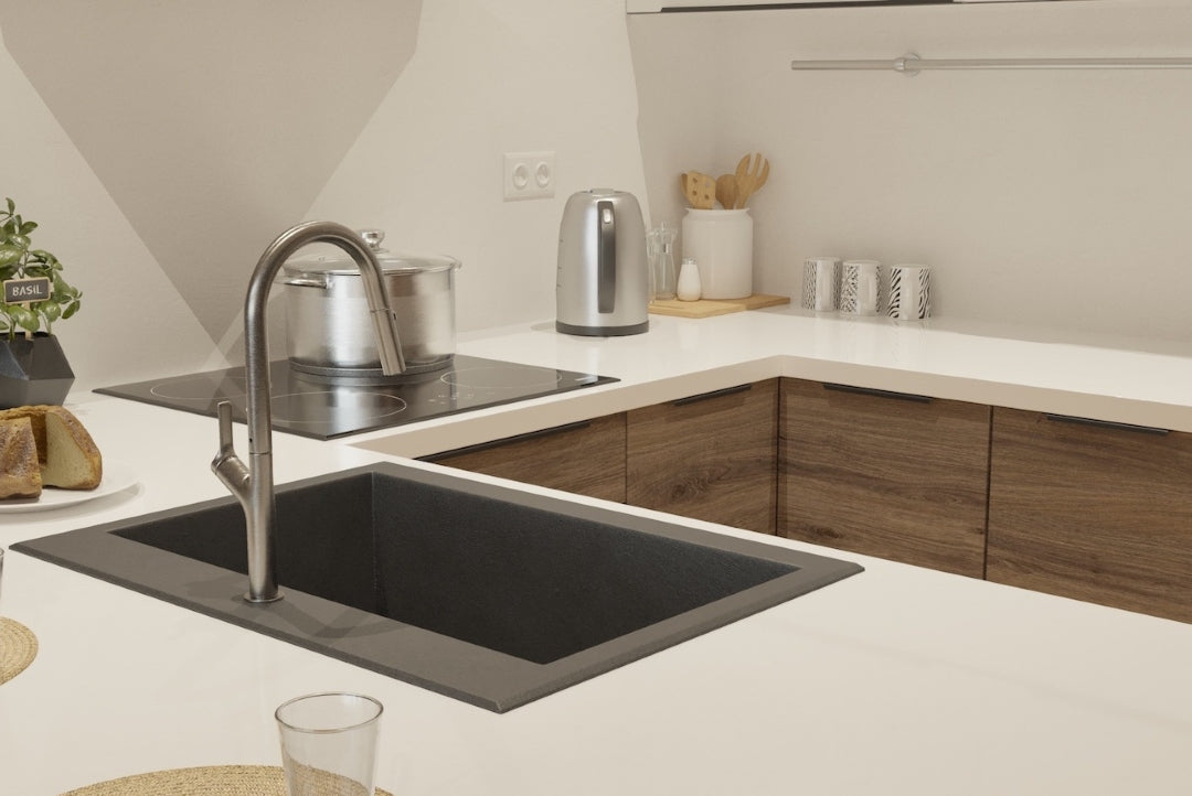 LINSOL TISH PULL-OUT SINK MIXER 463MM BRUSHED STAINLESS