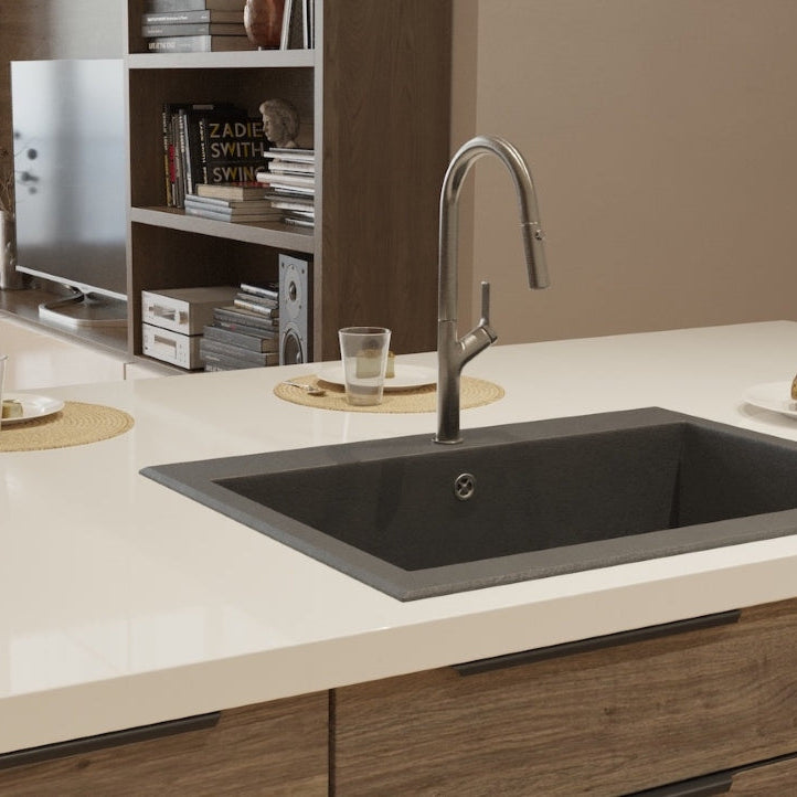 LINSOL TISH PULL-OUT SINK MIXER 463MM BRUSHED STAINLESS