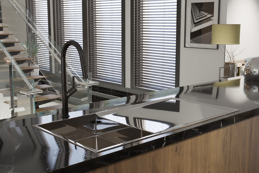 LINSOL TISH PULL-OUT SINK MIXER 463MM MATTE BLACK