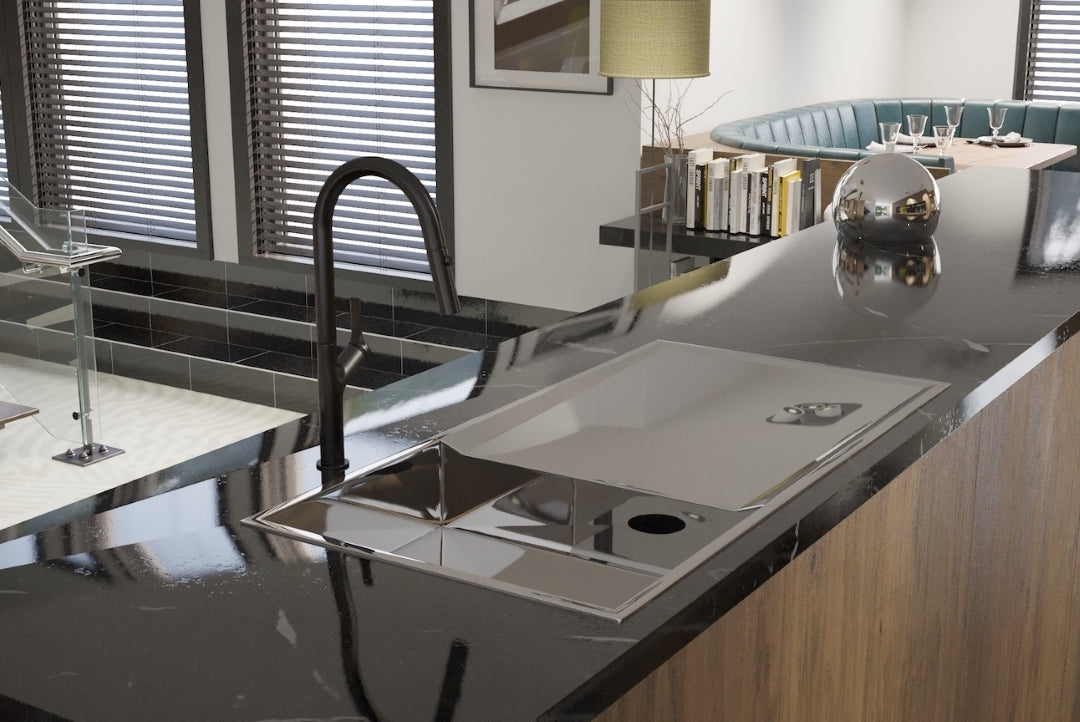 LINSOL TISH PULL-OUT SINK MIXER 463MM MATTE BLACK