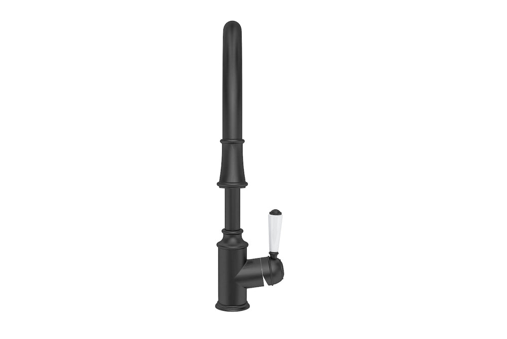 LINSOL TOMMY PULL DOWN SINK MIXER 430MM MATTE BLACK AND WHITE