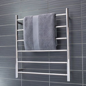 RADIANT HEATING 6-BARS ROUND NON-HEATED TOWEL RAIL CHROME 600MM