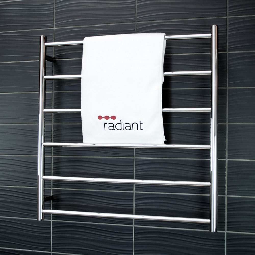 RADIANT HEATING 6-BARS ROUND NON-HEATED TOWEL RAIL CHROME 800MM