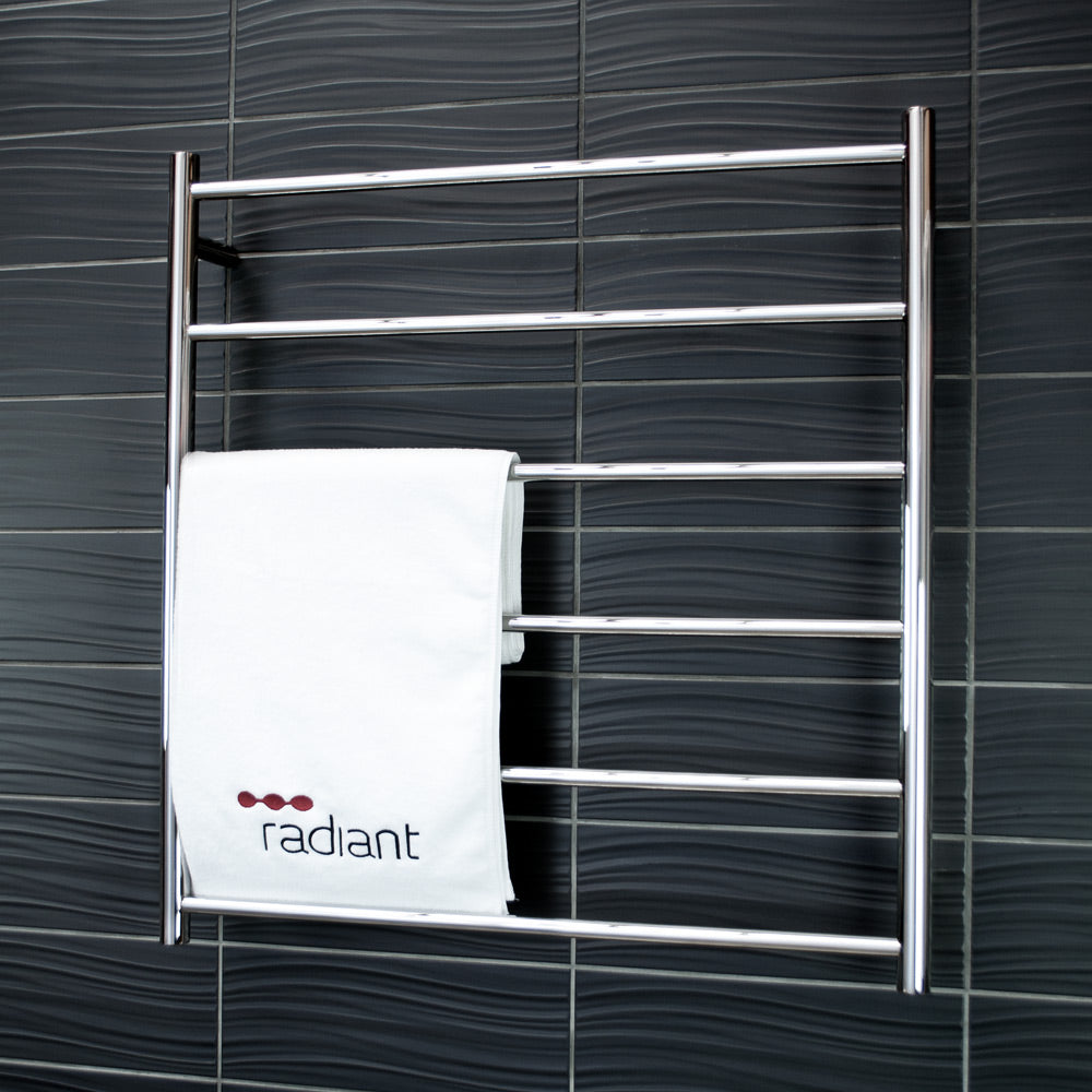 RADIANT HEATING 6-BARS ROUND NON-HEATED TOWEL RAIL CHROME 800MM