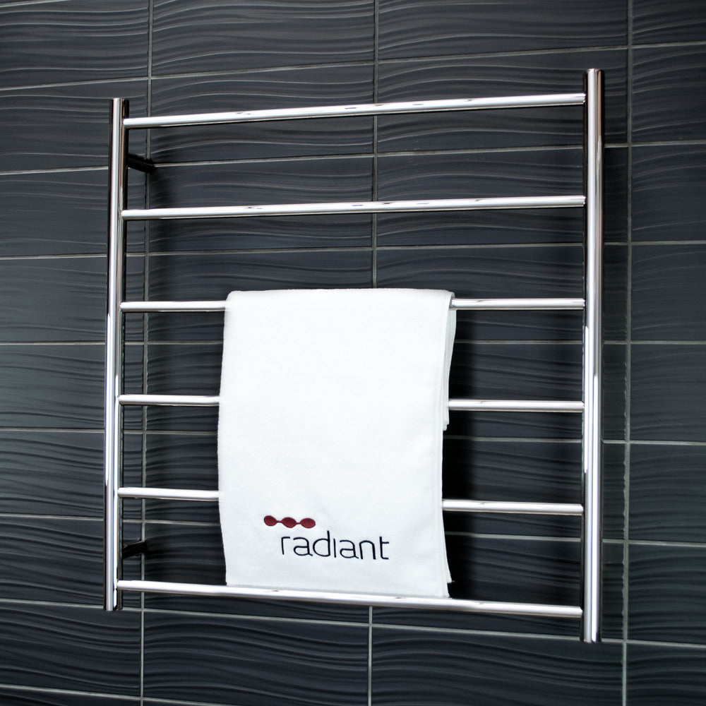 RADIANT HEATING 6-BARS ROUND NON-HEATED TOWEL RAIL CHROME 800MM