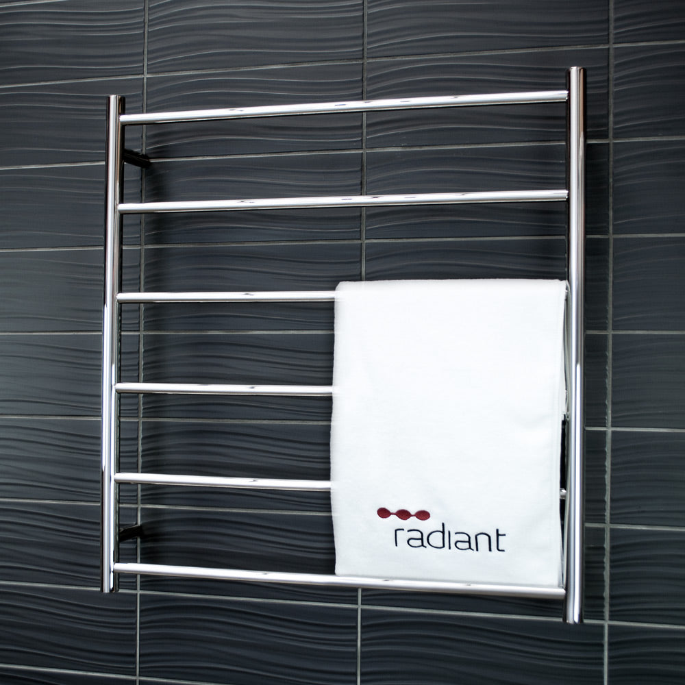 RADIANT HEATING 6-BARS ROUND NON-HEATED TOWEL RAIL CHROME 800MM