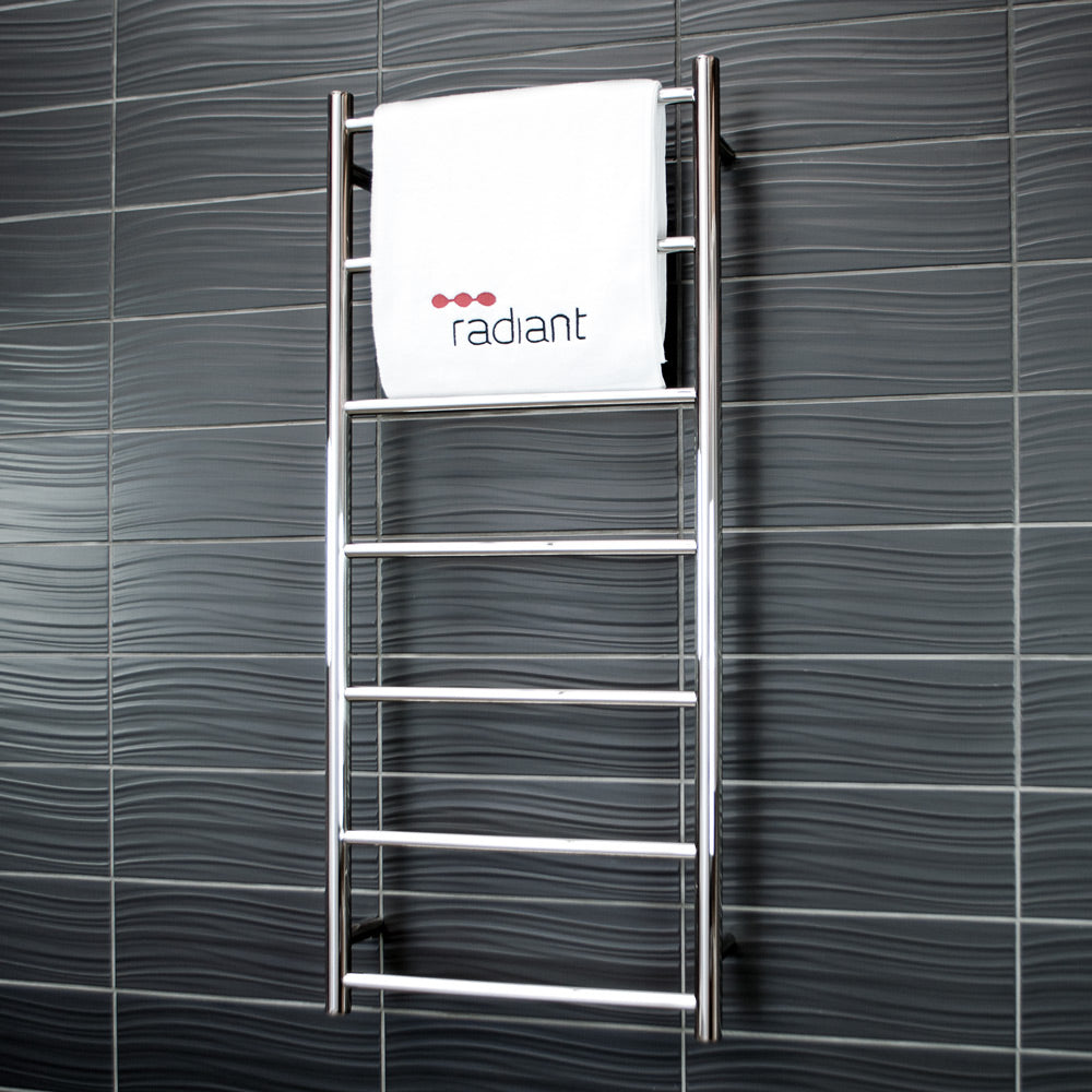 RADIANT HEATING 7-BARS ROUND NON-HEATED TOWEL RAIL CHROME 500MM