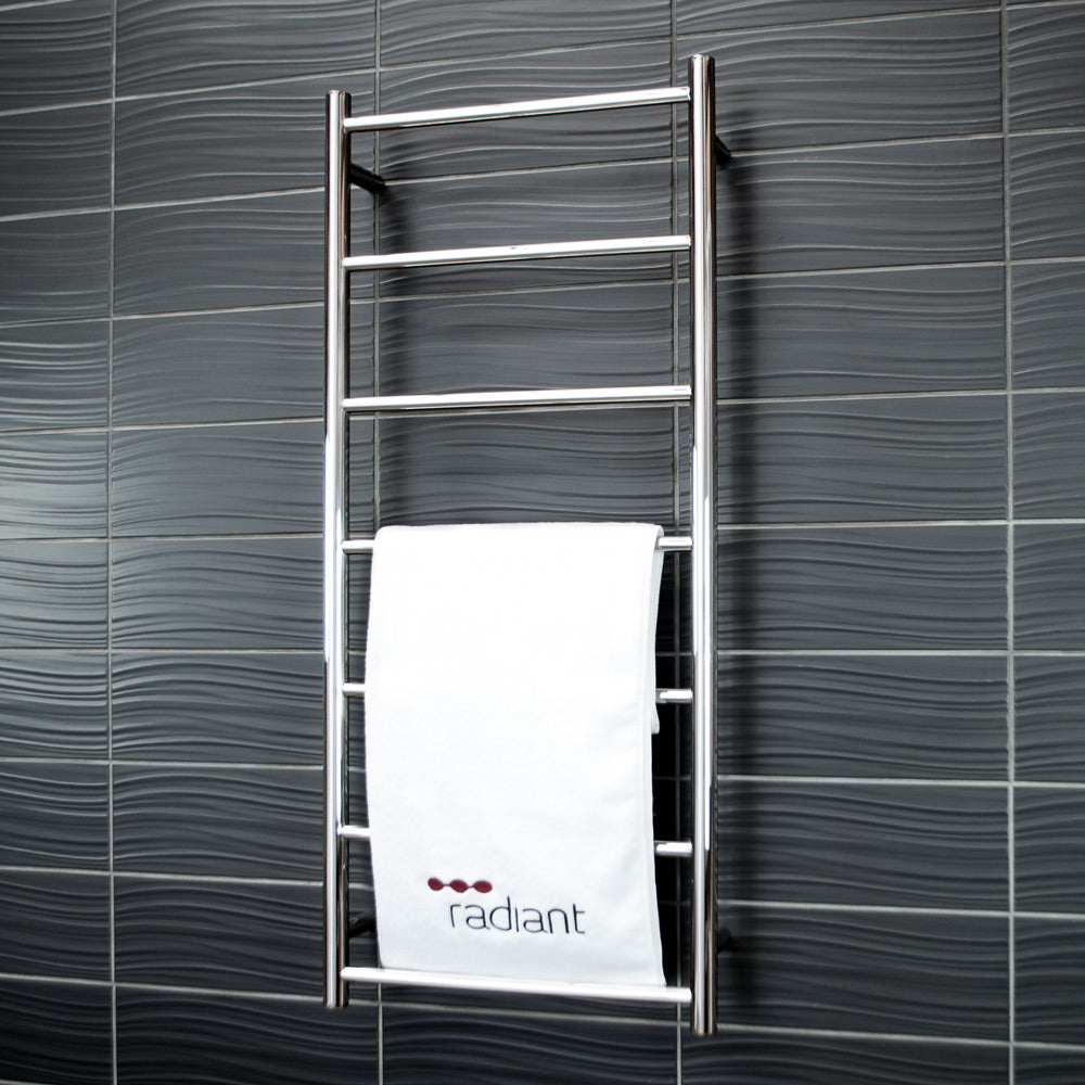 RADIANT HEATING 7-BARS ROUND NON-HEATED TOWEL RAIL CHROME 500MM
