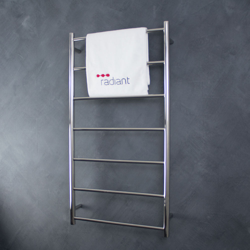 RADIANT HEATING 7-BARS ROUND NON-HEATED TOWEL RAIL CHROME 600MM