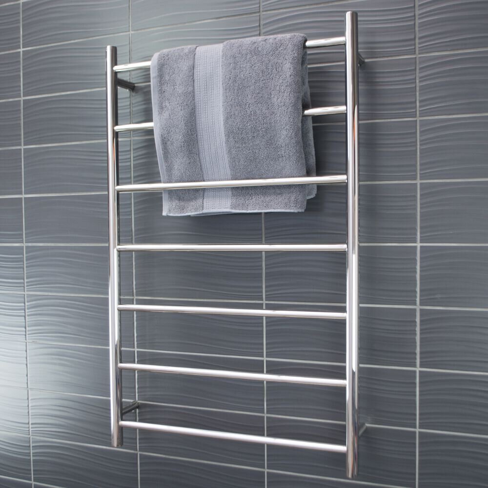 RADIANT HEATING 7-BARS ROUND NON-HEATED TOWEL RAIL CHROME 700MM