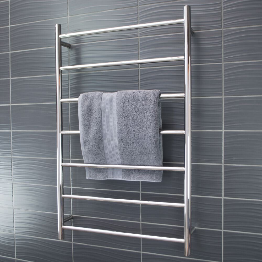 RADIANT HEATING 7-BARS ROUND NON-HEATED TOWEL RAIL CHROME 700MM