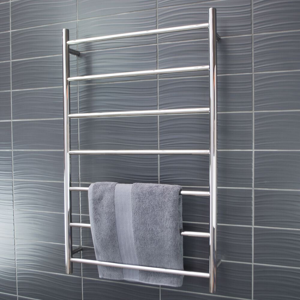 RADIANT HEATING 7-BARS ROUND NON-HEATED TOWEL RAIL CHROME 700MM
