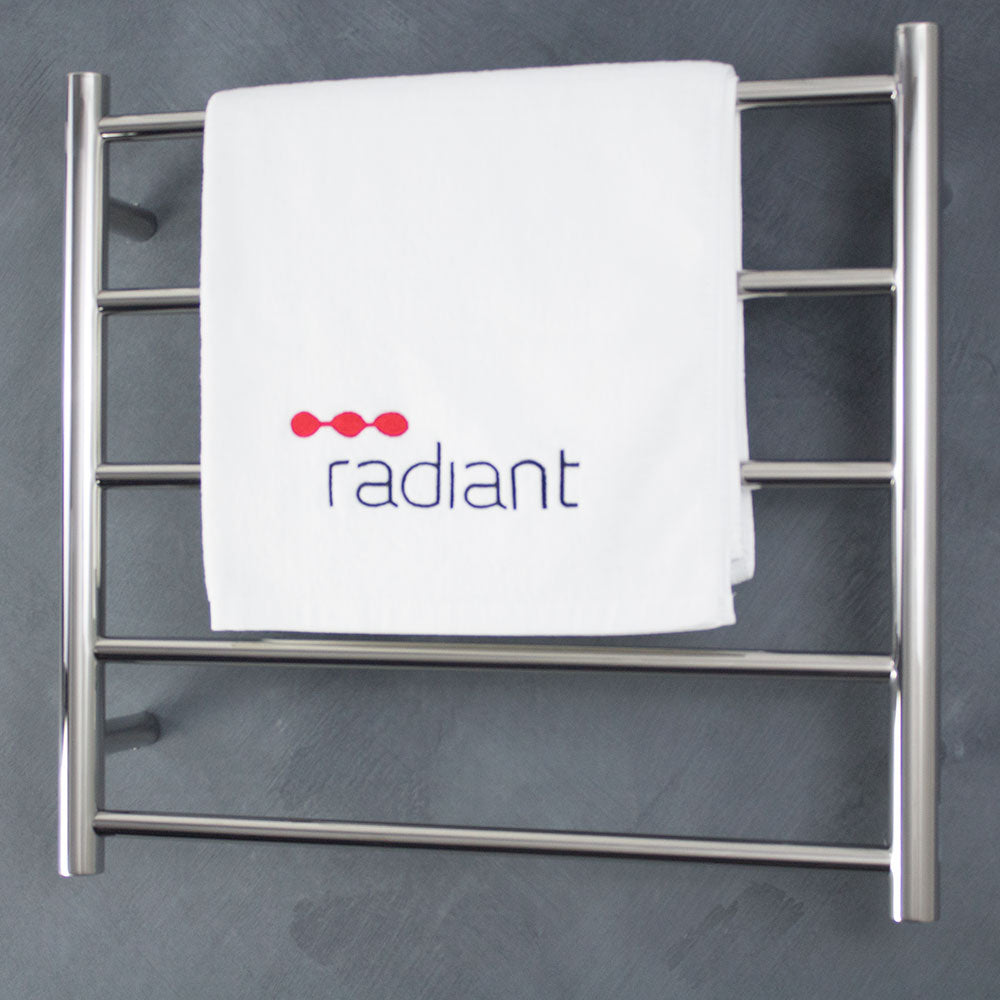 RADIANT HEATING 5-BARS ROUND NON-HEATED TOWEL RAIL CHROME 600MM