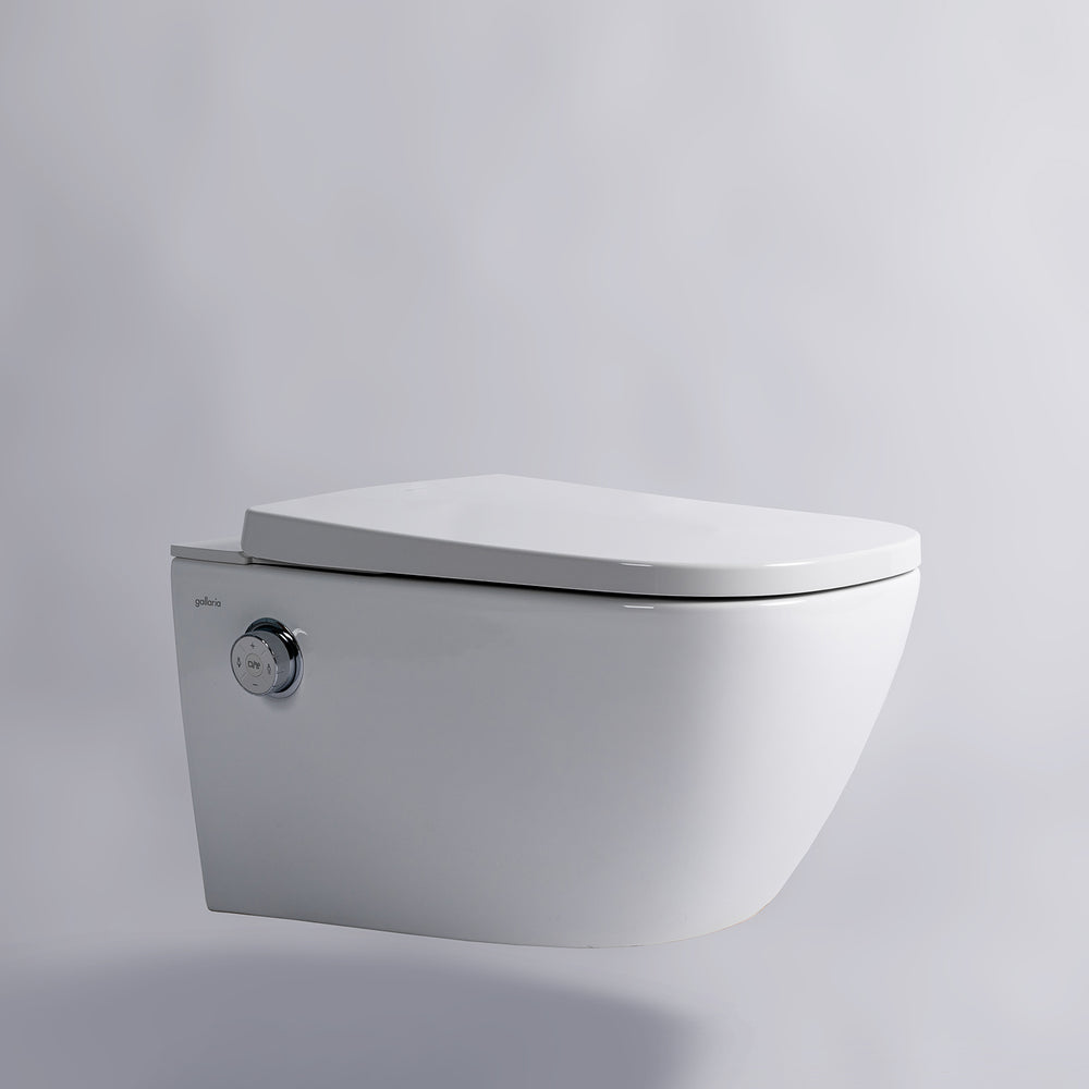 GALLARIA LENZA COMFORT RIMLESS WALL HUNG PAN AND REMOTE BIDET PACKAGE GLOSS WHITE