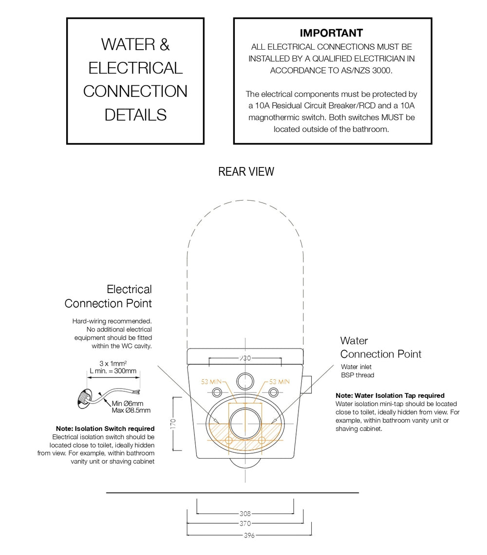 GALLARIA LENZA COMFORT RIMLESS WALL HUNG PAN AND REMOTE BIDET PACKAGE GLOSS WHITE