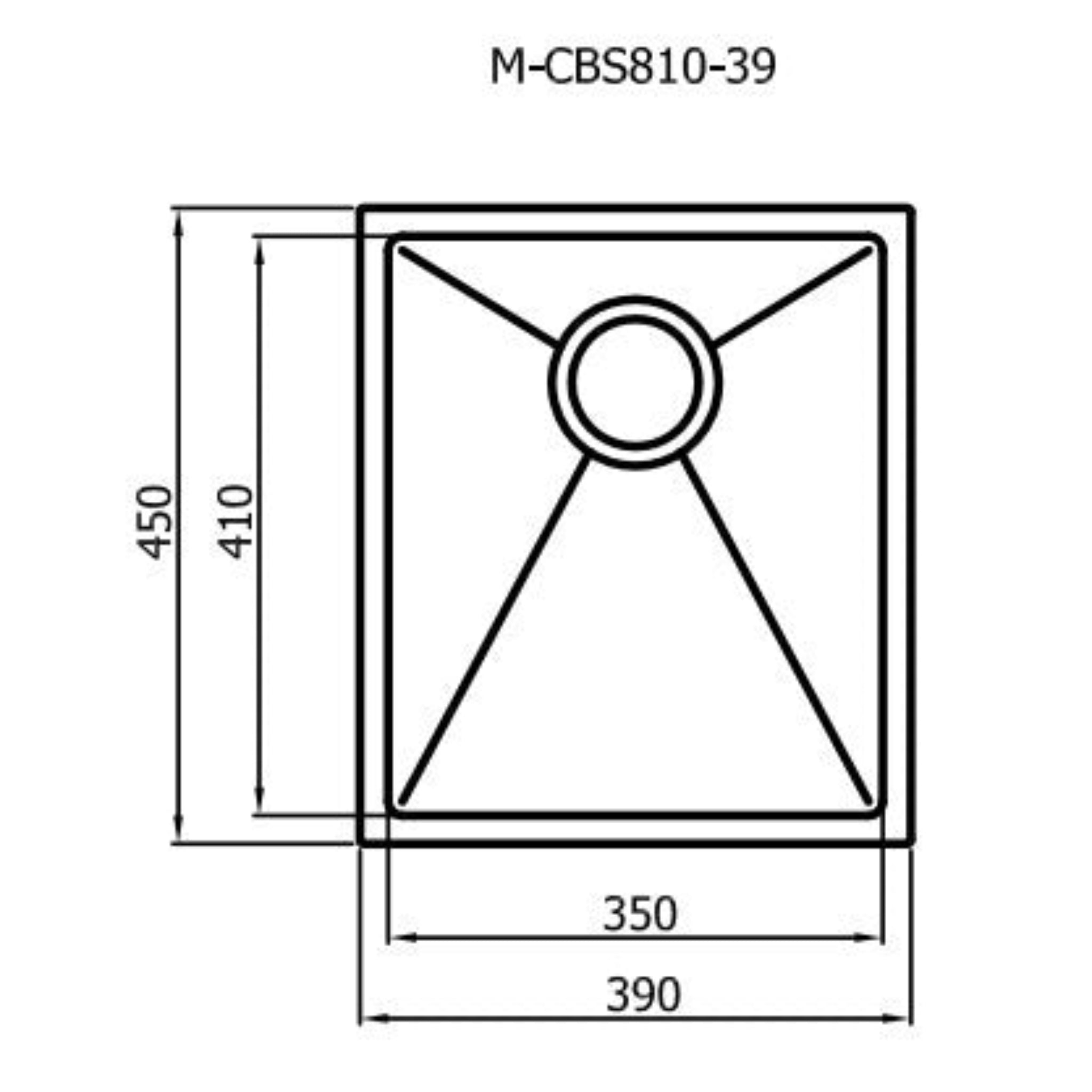 OTTI AXON 39S SINGLE BOWL KITCHEN AND LAUNDRY SINK SILVER 390MM
