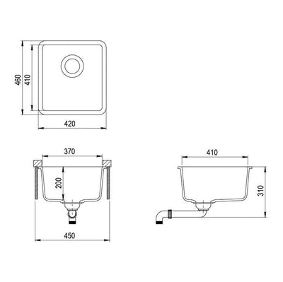 INSPIRE GRANITE KITCHEN SINK WHITE 420MM