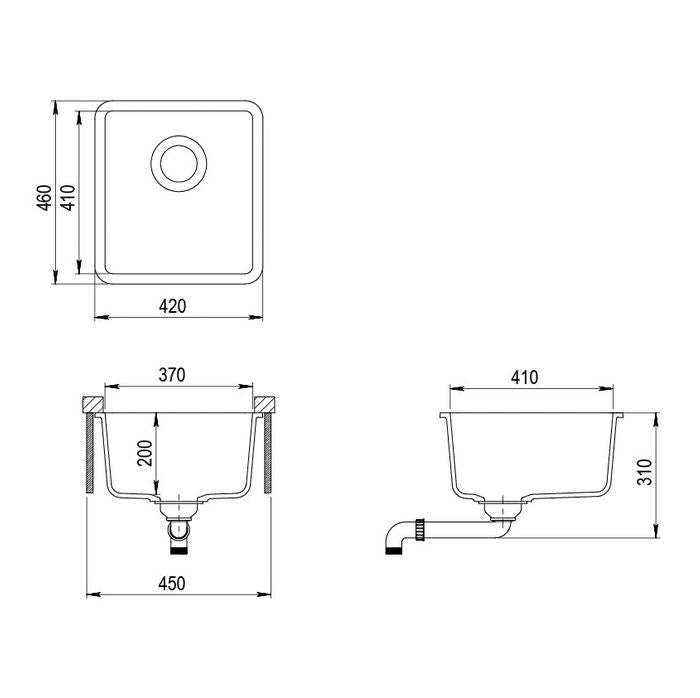 INSPIRE GRANITE KITCHEN SINK WHITE 420MM