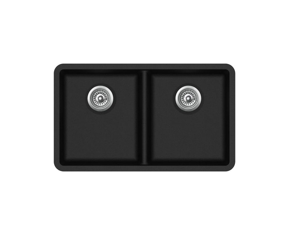 INSPIRE VIVA GRANITE BLACK DOUBLE BOWL SINK BLACK 810MM