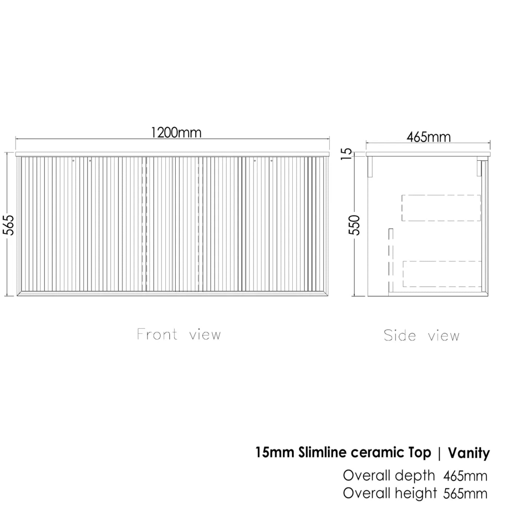 OTTI MARLO MATTE BLACK 1200MM SINGLE BOWL WALL HUNG VANITY