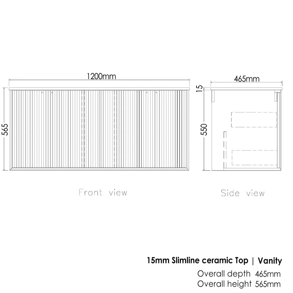 OTTI MARLO MATTE BLACK 1200MM SINGLE BOWL FLOOR STANDING VANITY