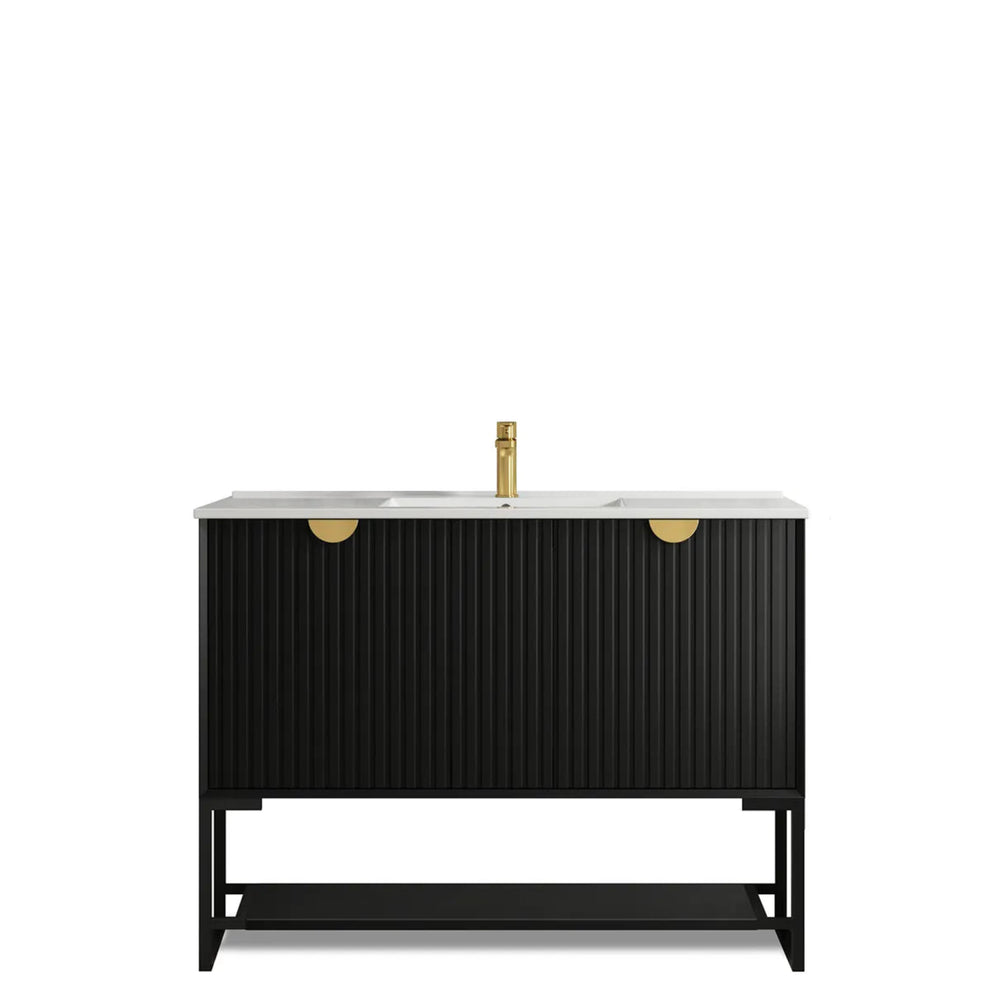OTTI MARLO MATTE BLACK 1200MM SINGLE BOWL FLOOR STANDING VANITY