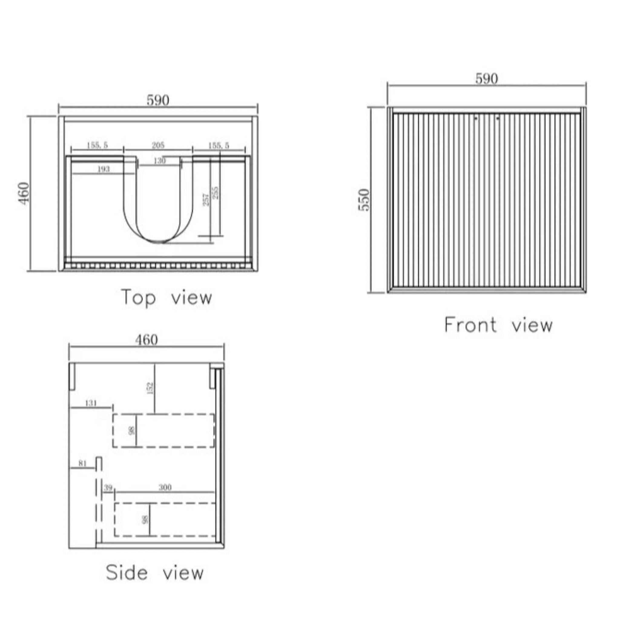 OTTI MARLO MATTE BLACK 600MM SINGLE BOWL FLOOR STANDING VANITY