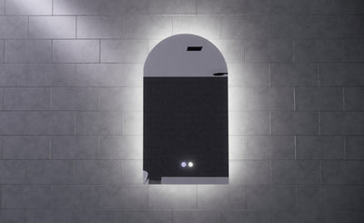RIVA AR1 FRAMELESS BACKLIT ARCH LED MIRROR 3 COLOUR LIGHTS 450X800MM