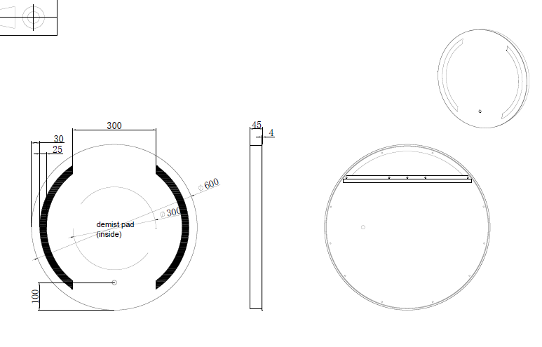 RIVA R1 FRAMELESS FRONTLIT ROUND LED MIRROR 3 COLOUR LIGHTS 600X600MM