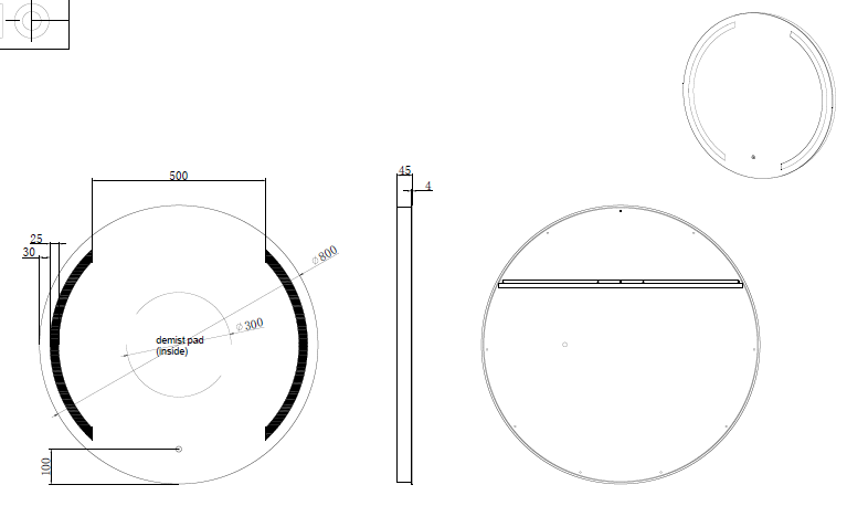 RIVA R1 FRAMELESS FRONTLIT ROUND LED MIRROR 3 COLOUR LIGHTS 800X800MM