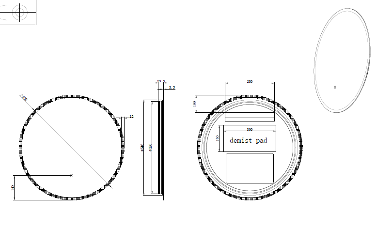 RIVA R2 FRAMELESS FRONTLIT ROUND LED MIRROR 3 COLOUR LIGHTS 600X600MM