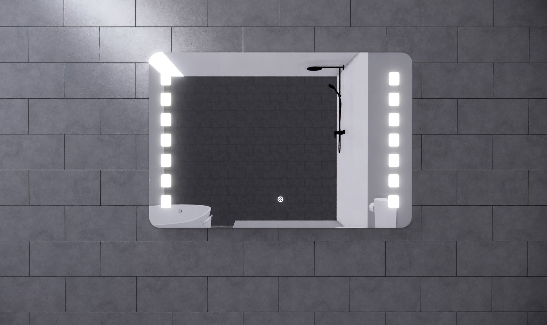 RIVA S1 FRAMELESS FRONTLIT RECTANGLE LED MIRROR 3 COLOUR LIGHTS 1200X900MM