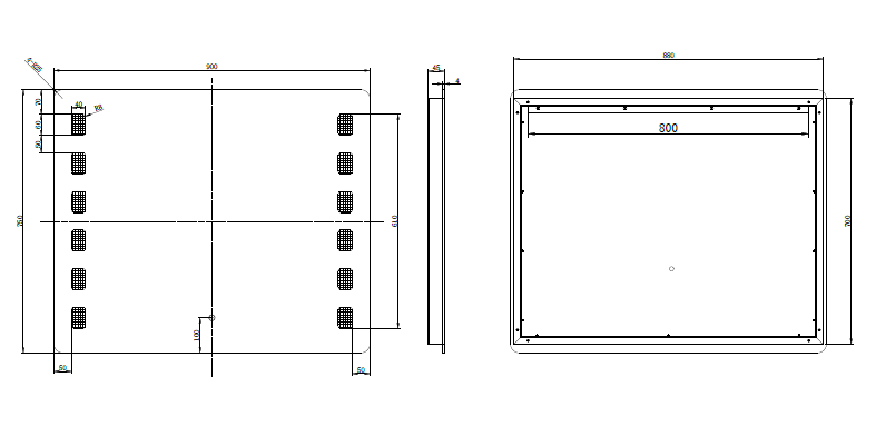 RIVA S1 FRAMELESS FRONTLIT RECTANGLE LED MIRROR 3 COLOUR LIGHTS 900X750MM
