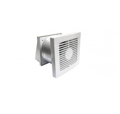 MANROSE STANDARD THROUGH WALL FAN KIT 100MM WHITE