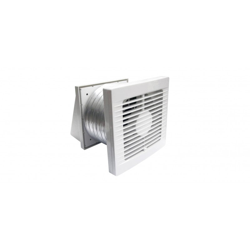 MANROSE STANDARD THROUGH WALL FAN KIT 150MM WHITE