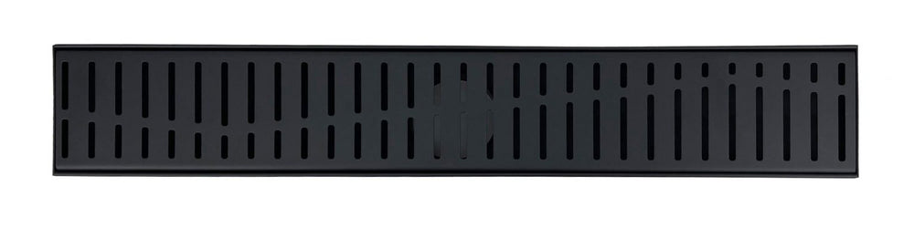 GRATES2GO MATTE BLACK FLOW PATTERN DRAIN 1000MM LENGTH (CUSTOM AVAILABLE)